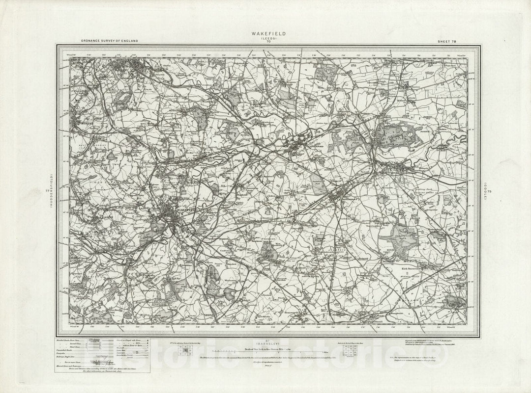 Historic Map : 78 Wakefield 1896 - Vintage Wall Art