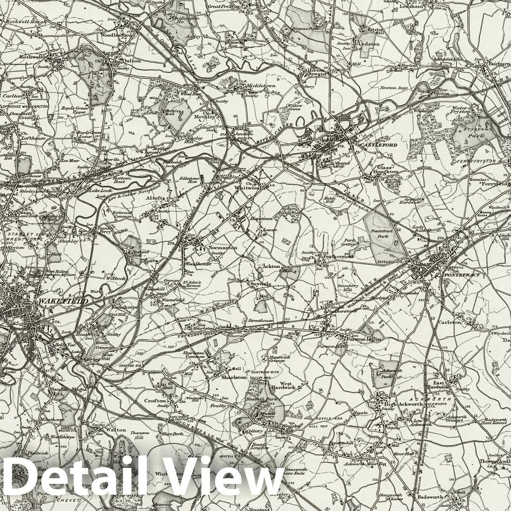 Historic Map : 78 Wakefield 1896 - Vintage Wall Art