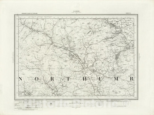 Historic Map : 8 Elsdon 1897 - Vintage Wall Art