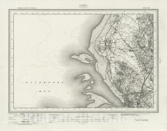 Historic Wall Map : 83 Formby (Hills) 1896 - Vintage Wall Art