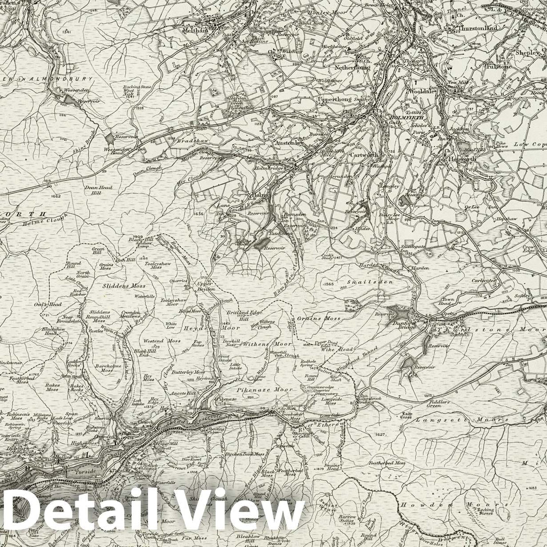 Historic Map : 86 Glossop 1896 - Vintage Wall Art