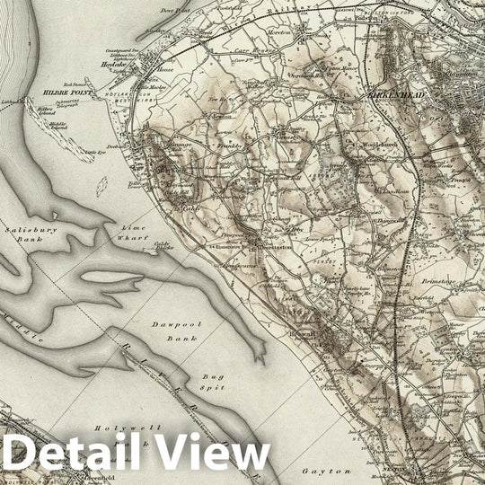 Historic Map : 96 Liverpool (Hills) 1896 - Vintage Wall Art