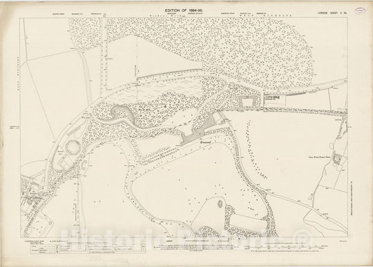 Historic Map : London (England), City Atlas Map, London Sheet II.70 1895 - Vintage Wall Art