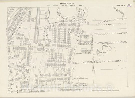 Historic Map : London (England), City Atlas Map, London Sheet III.4 1895 - Vintage Wall Art