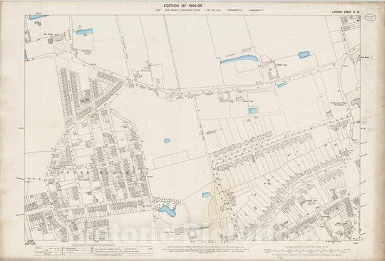 Historic Map : London (England), City Atlas Map, London Sheet IV.31 1895 - Vintage Wall Art