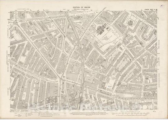 Historic Map : London (England), City Atlas Map, London Sheet VII.95 1895 - Vintage Wall Art