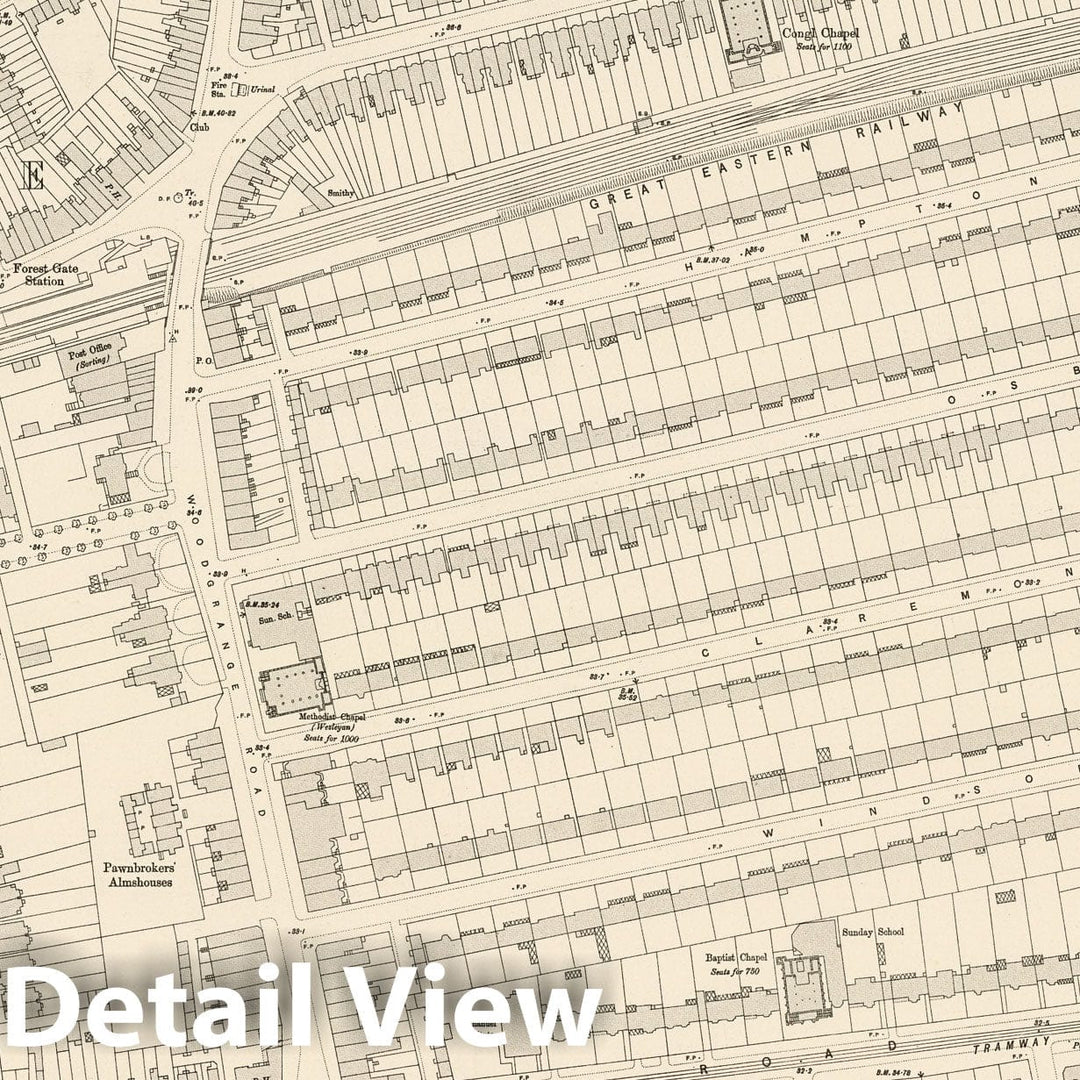 Historic Map : London (England), City Atlas Map, London Sheet VIII.4 1895 - Vintage Wall Art