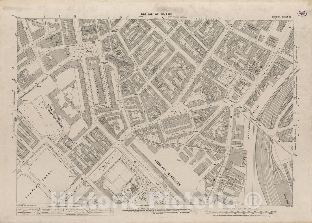 Historic Map : London (England), City Atlas Map, London Sheet XI.1 1895 - Vintage Wall Art
