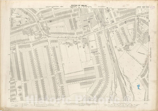 Historic Map : London (England), City Atlas Map, London Sheet XI.39 1895 - Vintage Wall Art