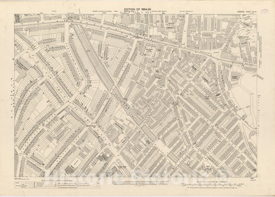 Historic Map : London (England), City Atlas Map, London Sheet XI.40 1895 - Vintage Wall Art
