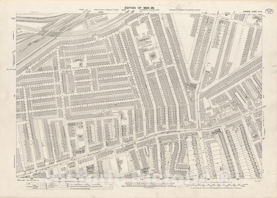 Historic Map : London (England), City Atlas Map, London Sheet XI.41 1895 - Vintage Wall Art