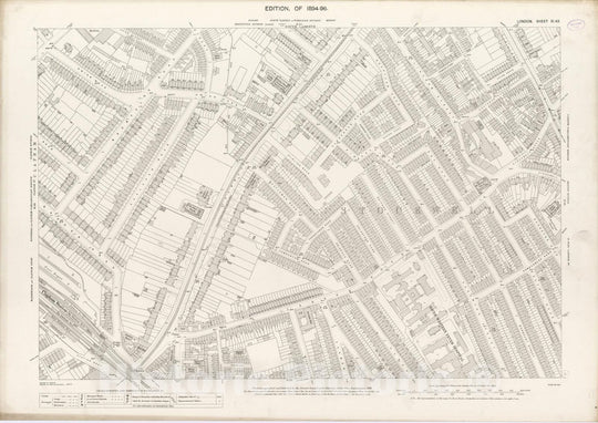 Historic Map : London (England), City Atlas Map, London Sheet XI.43 1895 - Vintage Wall Art