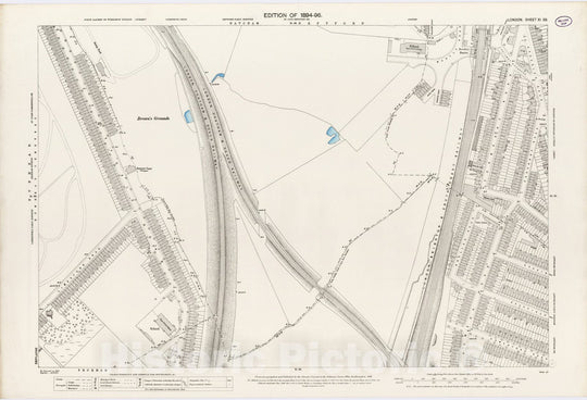 Historic Map : London (England), City Atlas Map, London Sheet XI.59 1895 - Vintage Wall Art