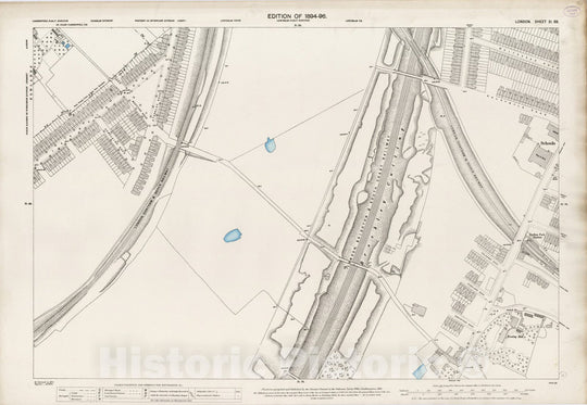 Historic Map : London (England), City Atlas Map, London Sheet XI.69 1895 - Vintage Wall Art