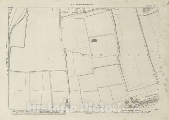 Historic Map : London (England), City Atlas Map, London Sheet XII.4 1895 - Vintage Wall Art