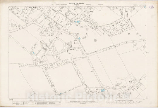Historic Map : London (England), City Atlas Map, London Sheet XVI.62 1895 - Vintage Wall Art
