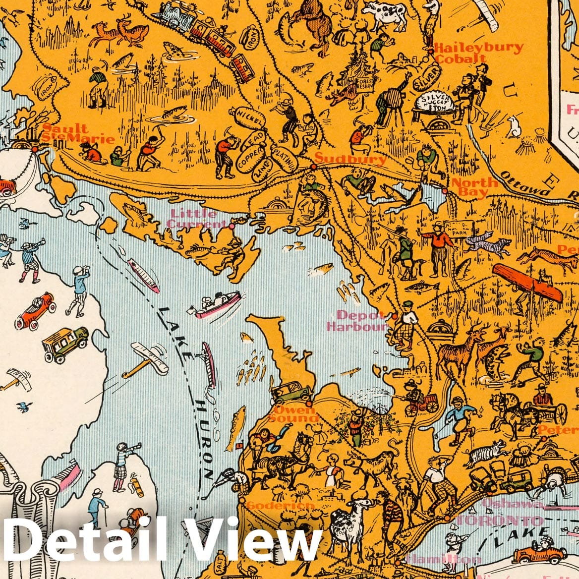 Historic Map : Ontario. 1929 - Vintage Wall Art