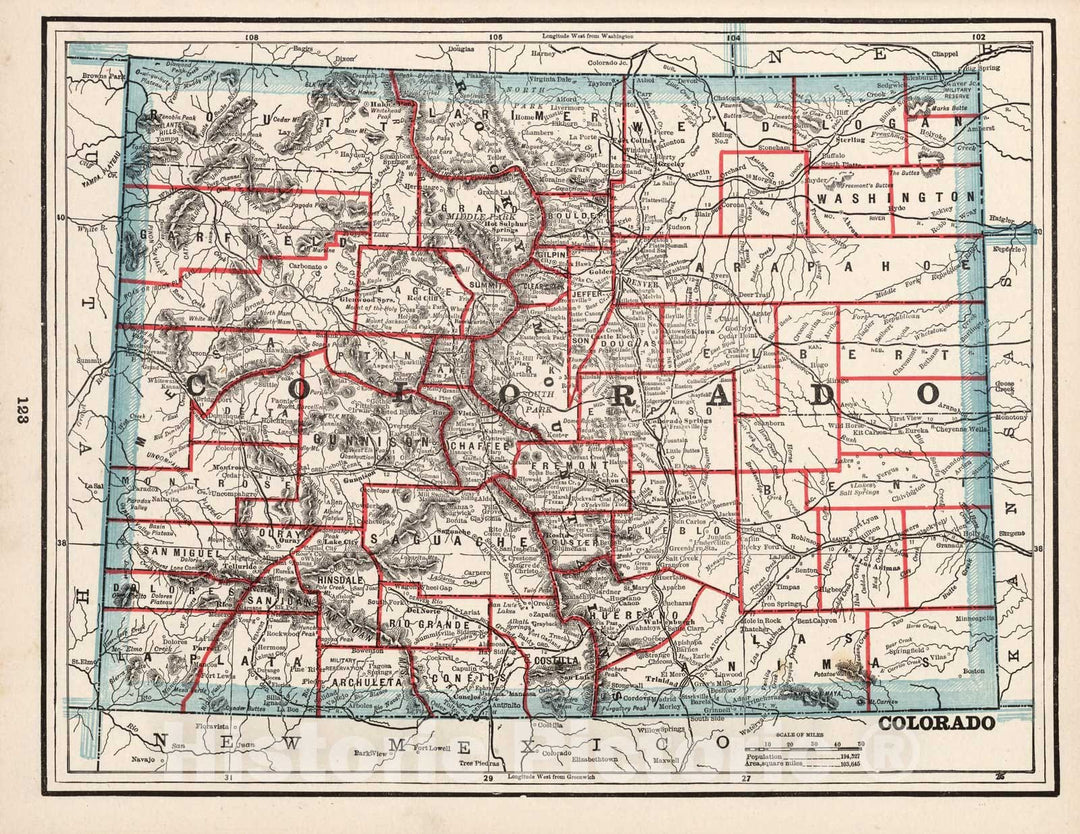 Historic Map : World Atlas Map, Colorado 1893 - Vintage Wall Art ...