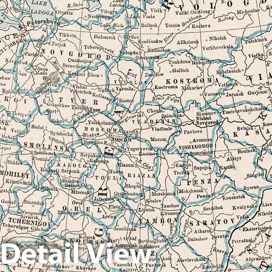 Historic Wall Map : World Atlas Map, Russia 1893 - Vintage Wall Art