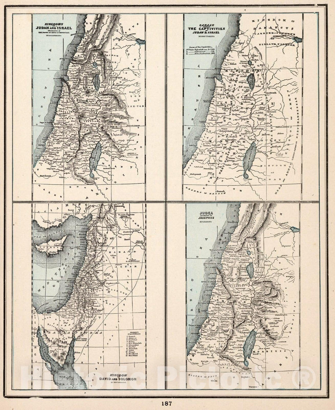 Historic Wall Map : World Atlas Map, Canaan, Holy Land 1893 - Vintage Wall Art