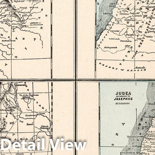 Historic Wall Map : World Atlas Map, Canaan, Holy Land 1893 - Vintage Wall Art