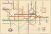 Historic Map : Pocket Map, London Underground. 1950 - Vintage Wall Art