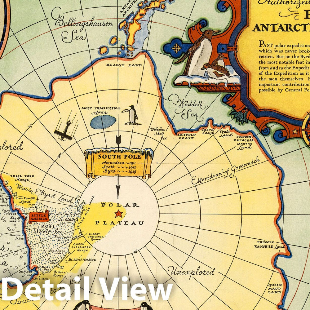 Historic Map : Authorized map of the second Byrd Antarctic expedition, 1934 v1