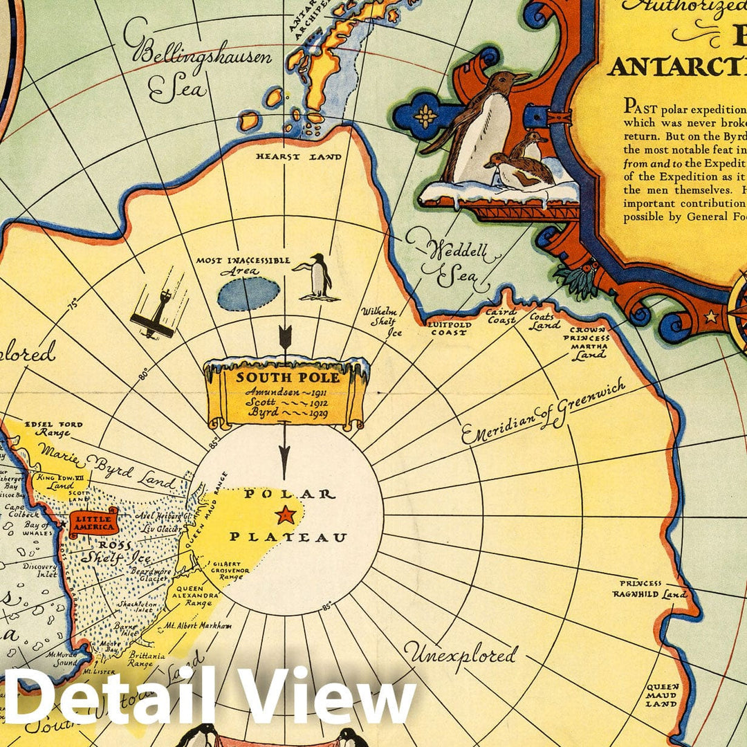 Historic Map : Authorized map of the second Byrd Antarctic expedition, 1934 v1