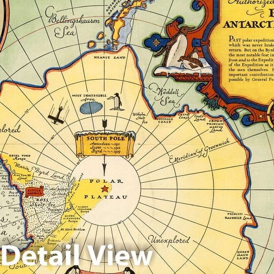 Historic Map : Authorized map of the second Byrd Antarctic expedition, 1934 v1