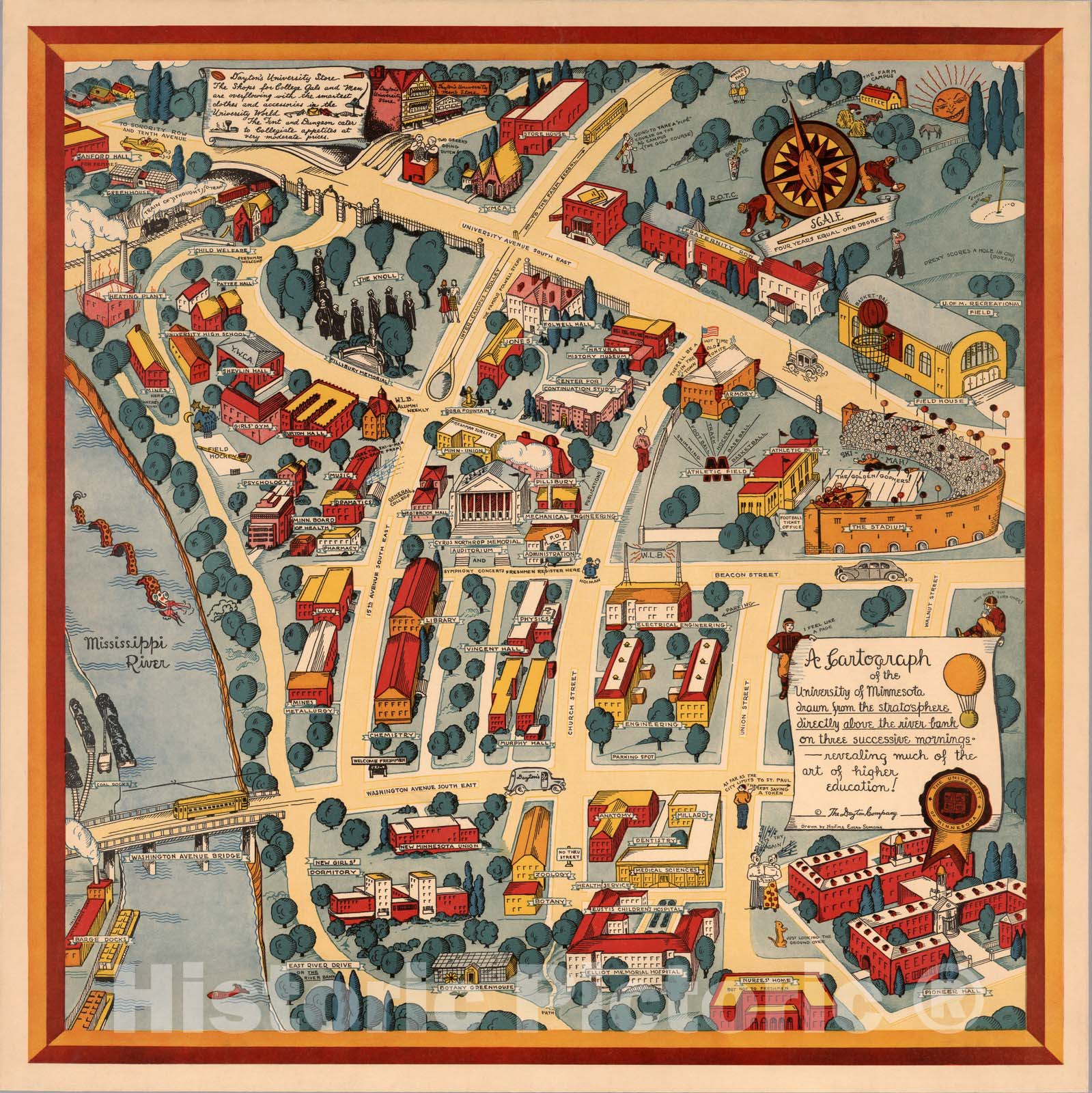Historic Map - A cartograph of the University of Minnesota 1940 - Vintage Wall Art