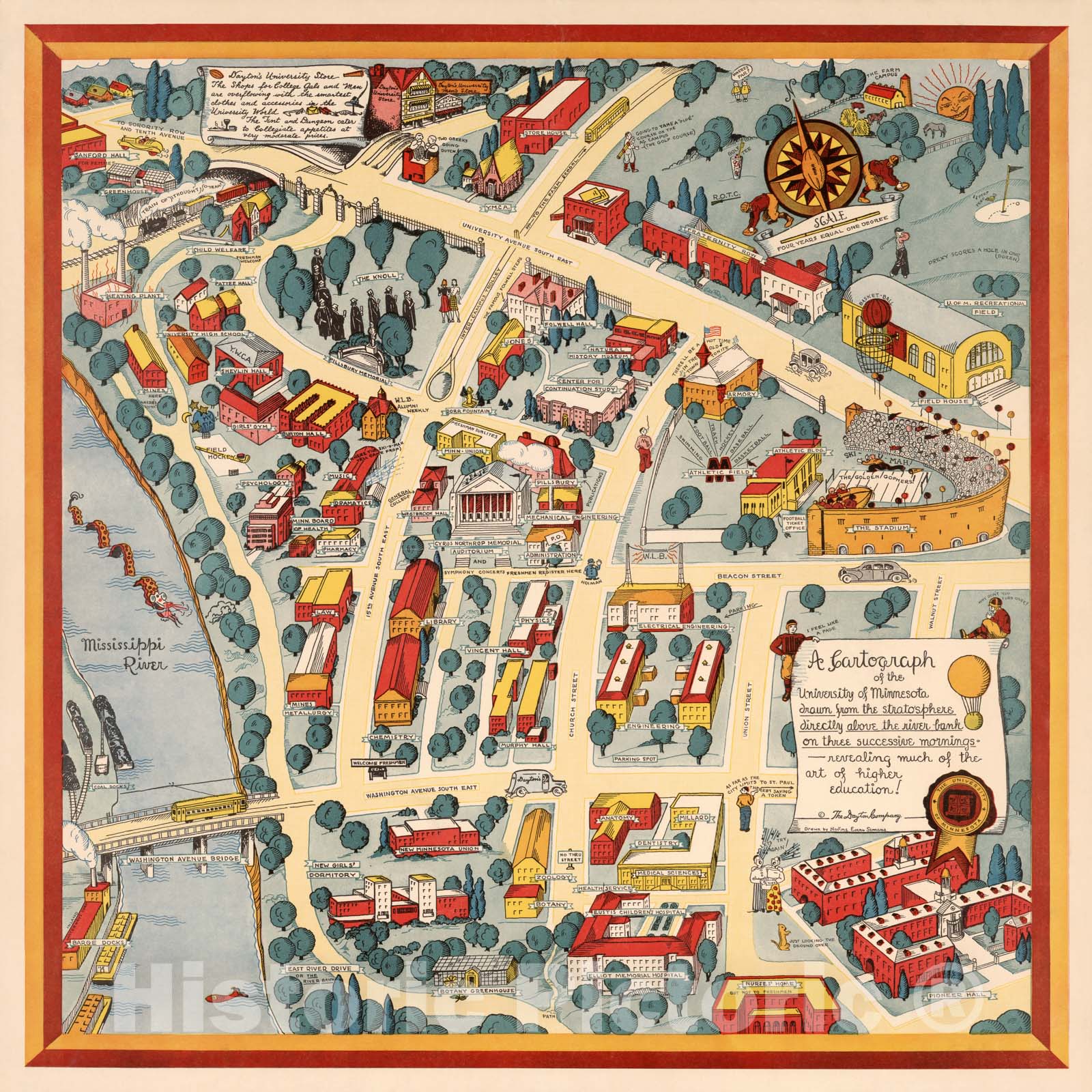 Historic Map - A cartograph of the University of Minnesota 1940 - Vintage Wall Art