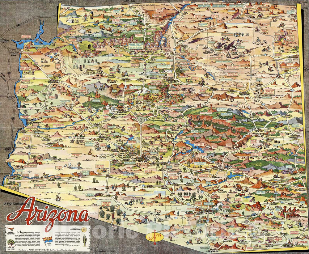 Historic Map - A pic-tour map of Arizona, 1950 v1