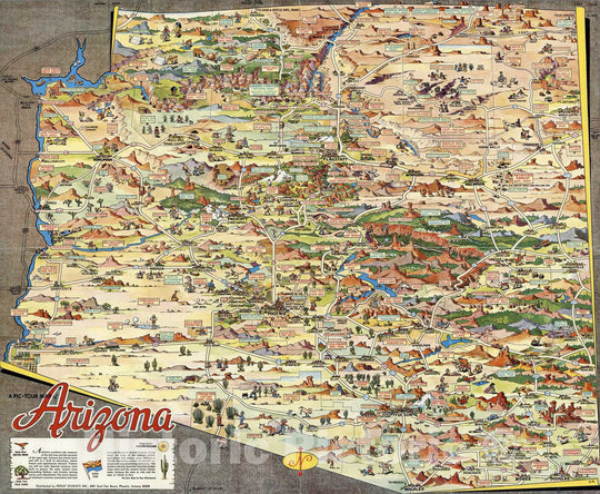 Historic Map - A pic-tour map of Arizona, 1950 v1