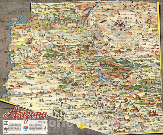 Historic Map - A pic-tour map of Arizona, 1950 v1