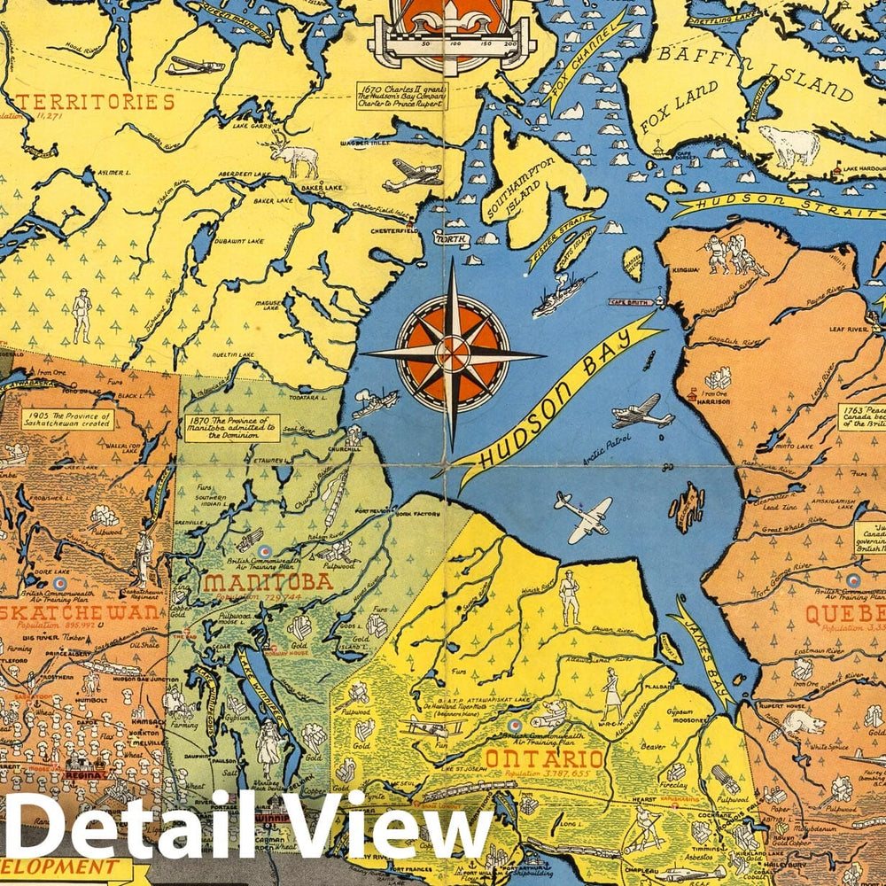 Historic Map : Canada at war. Stanley Turner 1944 - Vintage Wall Art
