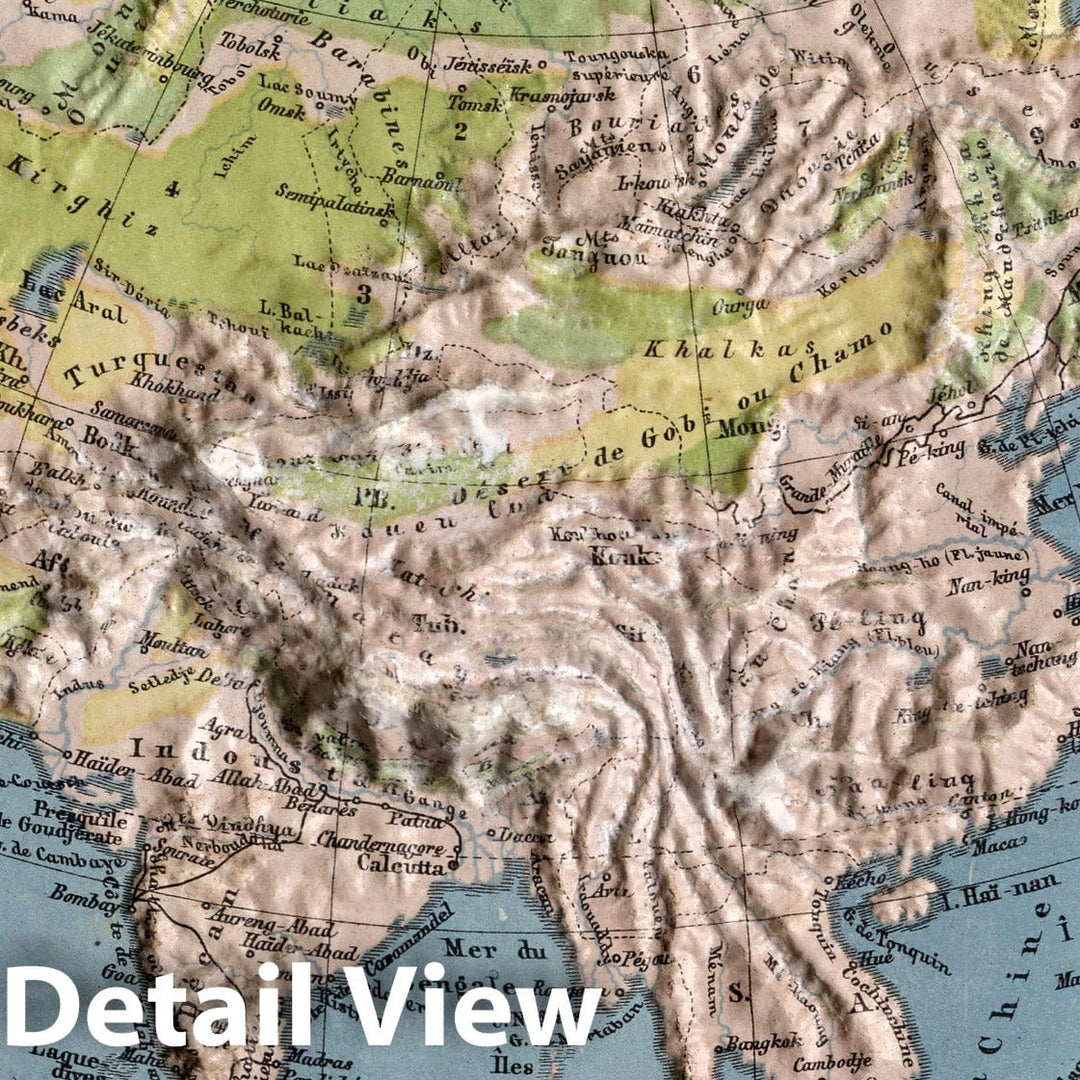 Historic Map : World Atlas Map, Asie 1865 v2