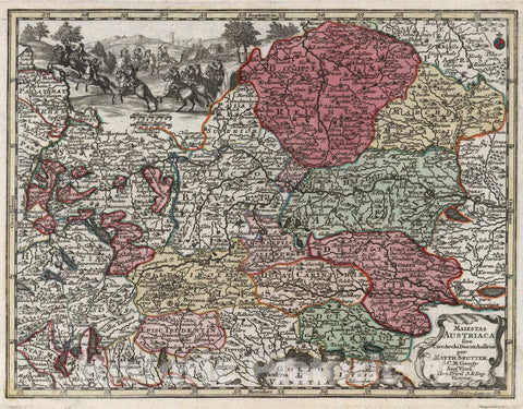 Historic Map : Austria,Maiestas Austriaca sive Circul. Archi-Ducat. Austriae 1744 , Vintage Wall Art