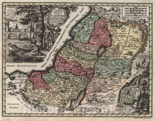Historic Map : World Atlas Map, Terra Sancta Vocata 1744 - Vintage Wall Art