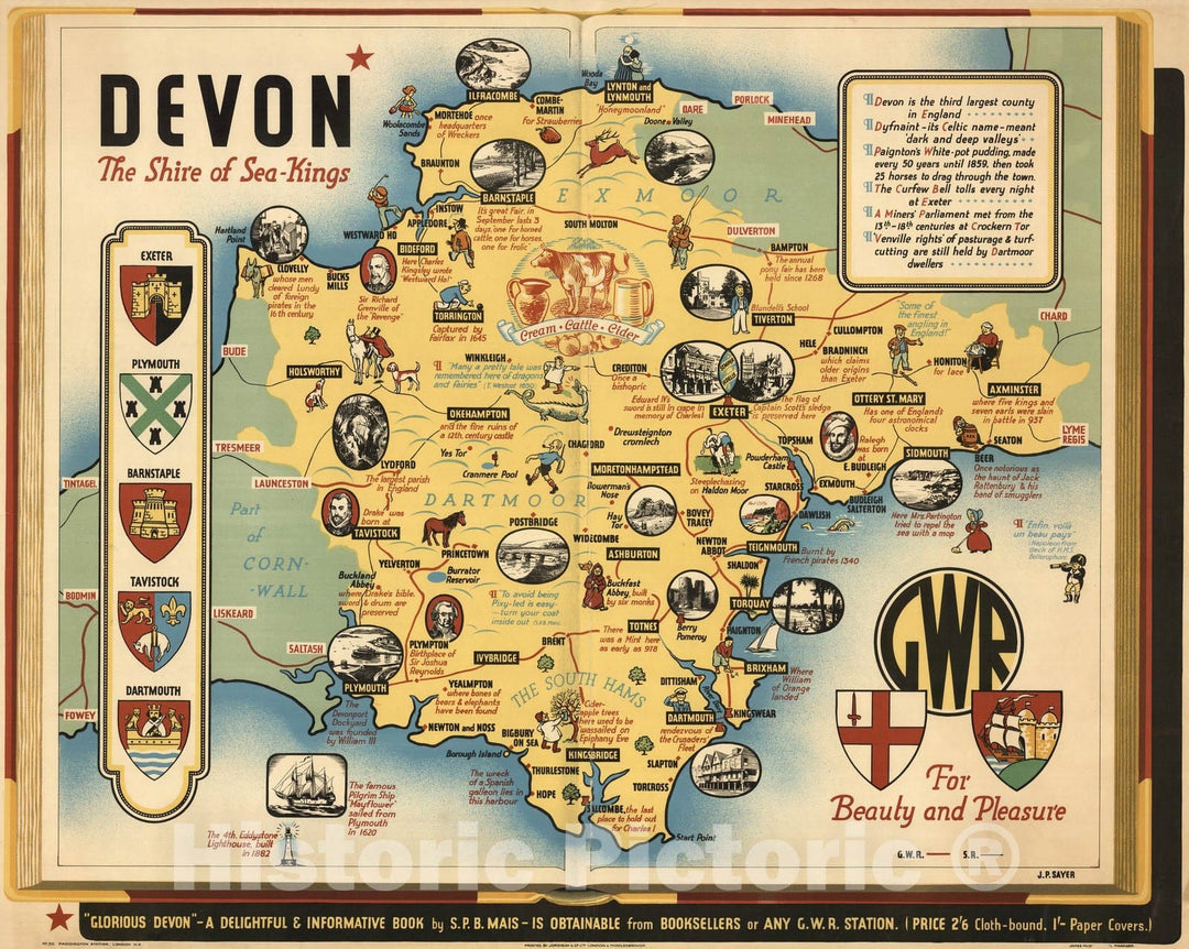 Historic Map Devon The Shire Of Sea King For Beauty And Pleasure historic-map-devon-the-shire-of-sea-king-for-beauty-and-pleasure