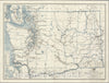 Historic Map : Post route map of the state of Washington, 1925 - Vintage Wall Art