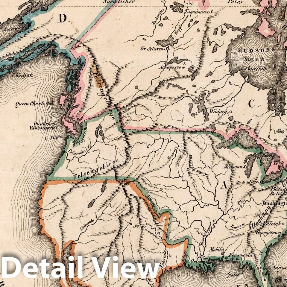 Historic Map : Nord Amerika 1830 - Vintage Wall Art