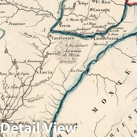 Historic Map : Argentina, , South America O. Die Rep. Argentina. Provinz 1,3,4,7, 11. P. Die Dictatorat Paraguay 1830 , Vintage Wall Art