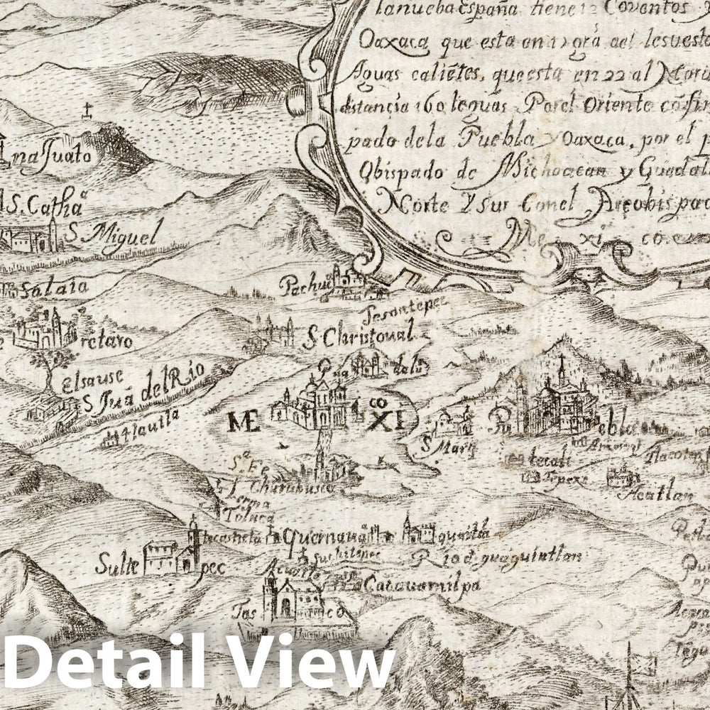 Historic Map : Mexico, Provincia d[e] S. Diego de Mexico en la nueba Espana. 1682 , Vintage Wall Art
