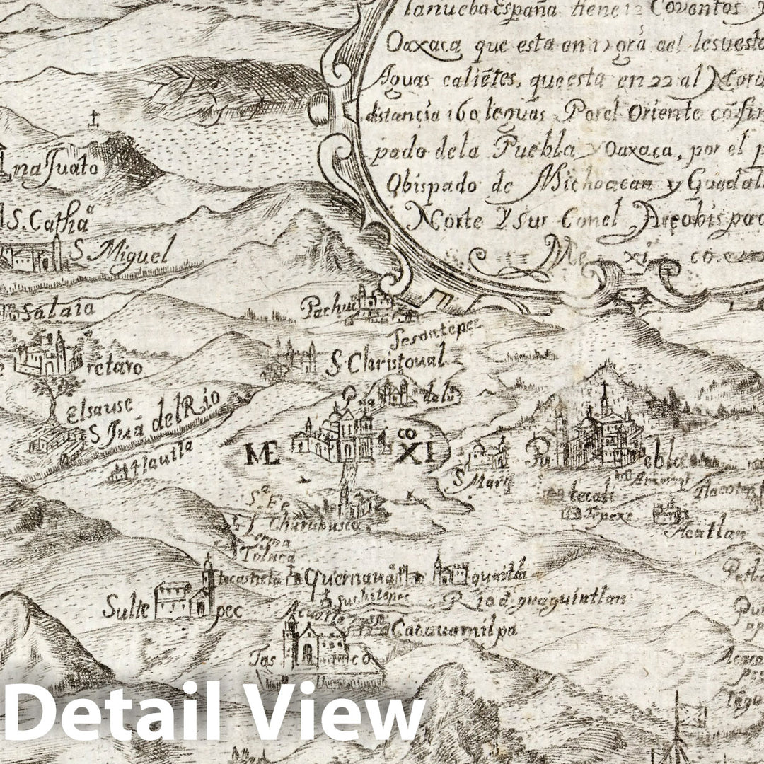 Historic Map : Mexico, Provincia d[e] S. Diego de Mexico en la nueba Espana. 1682 , Vintage Wall Art