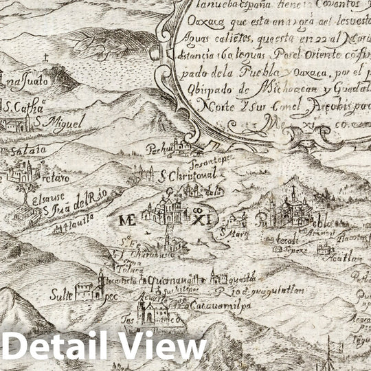 Historic Map : Mexico, Provincia d[e] S. Diego de Mexico en la nueba Espana. 1682 , Vintage Wall Art