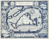 Historic Map - (Blueline) Martha's Vineyard : Dukes County, Massachusetts 1954 - Vintage Wall Art