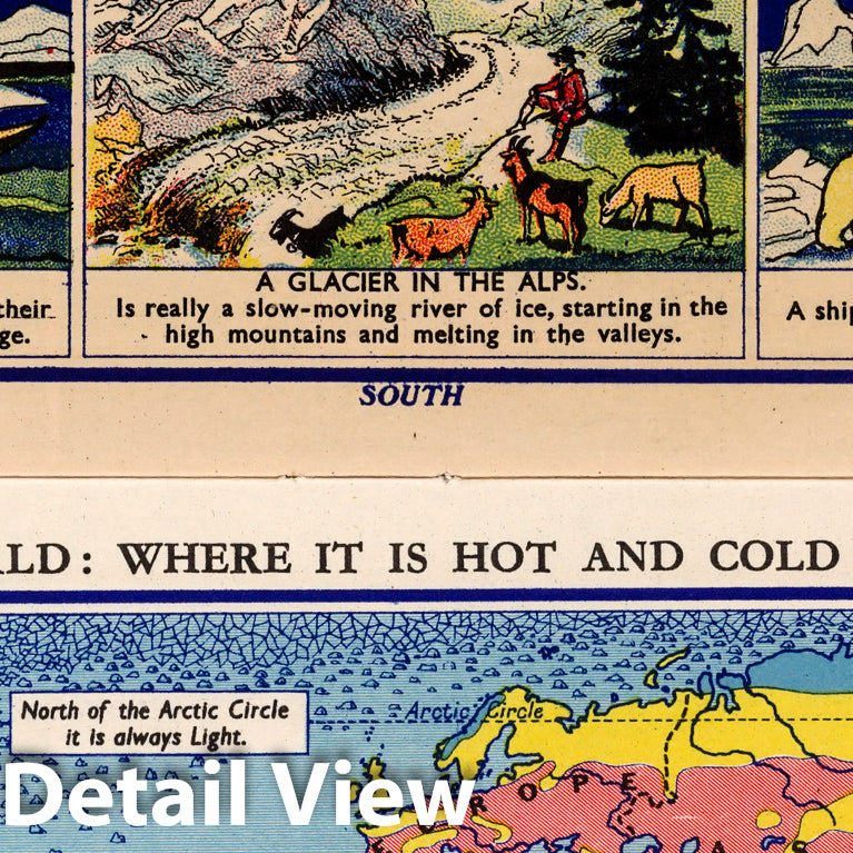 Historic Map : Geography Book, The World: Where it is Hot or Cold in January. The World: Where it is Hot or Cold in July. 1935 - Vintage Wall Art