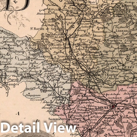 Historic Map : Gard. 1869 - Vintage Wall Art