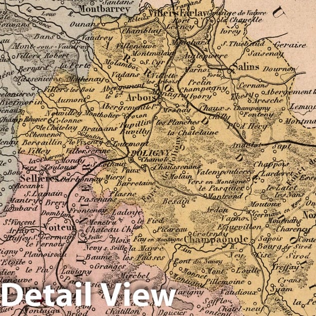 Historic Map : Jura. 1869 - Vintage Wall Art