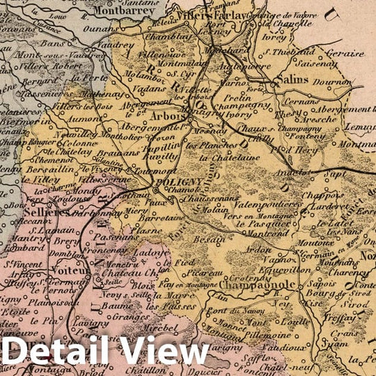 Historic Map : Jura. 1869 - Vintage Wall Art